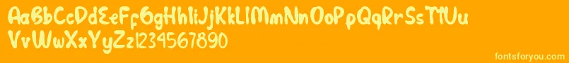 Cutie Bunnie Font – Yellow Fonts on Orange Background