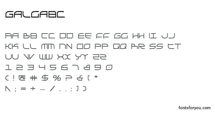 Czcionka Galgabc – alfabet, cyfry, specjalne znaki