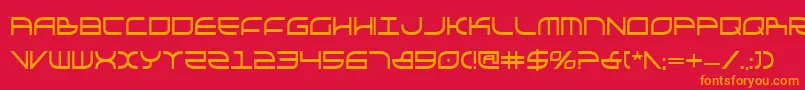 フォントGalgabc – 赤い背景にオレンジの文字