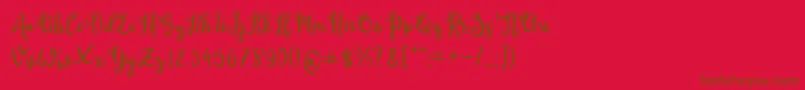 CutieDay Font – Brown Fonts on Red Background