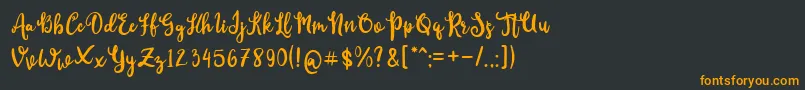 フォントCutieDay – 黒い背景にオレンジの文字