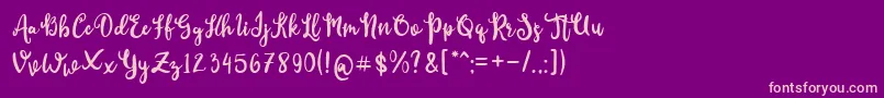 CutieDay Font – Pink Fonts on Purple Background