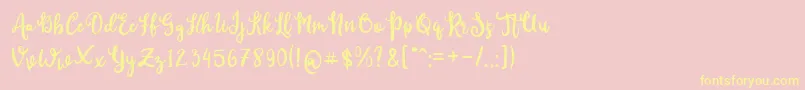 Шрифт CutieDay – жёлтые шрифты на розовом фоне