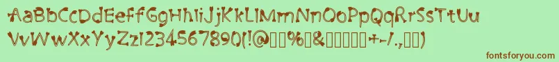 CutiePie3 Regular Font – Brown Fonts on Green Background