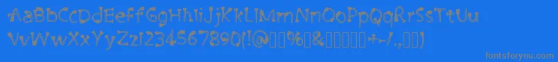 CutiePie3 Regular-Schriftart – Graue Schriften auf blauem Hintergrund