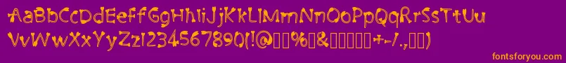 CutiePie3 Regular Font – Orange Fonts on Purple Background