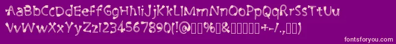 CutiePie3 Regular Font – Pink Fonts on Purple Background