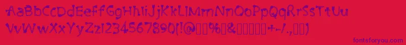 CutiePie3 Regular Font – Purple Fonts on Red Background