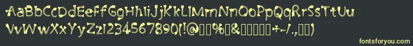 CutiePie3 Regular Font – Yellow Fonts on Black Background