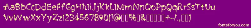 CutiePie3 Regular Font – Yellow Fonts on Purple Background