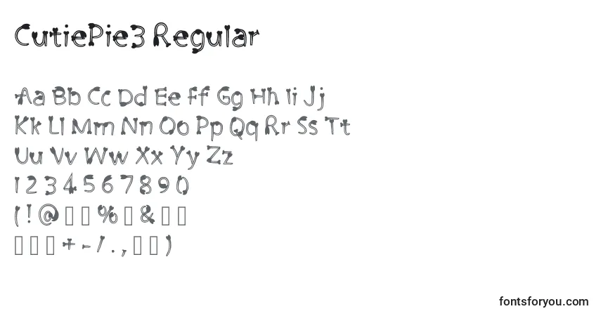 CutiePie3 Regular (124333)フォント–アルファベット、数字、特殊文字