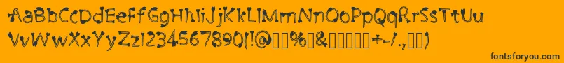 CutiePie3 Regular-Schriftart – Schwarze Schriften auf orangefarbenem Hintergrund