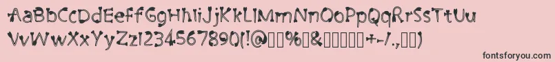 CutiePie3 Regular-Schriftart – Schwarze Schriften auf rosa Hintergrund