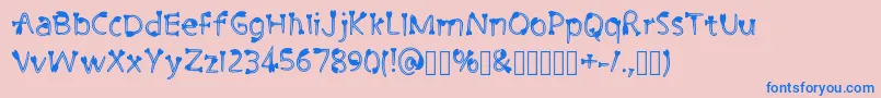 CutiePie3 Regular-fontti – siniset fontit vaaleanpunaisella taustalla
