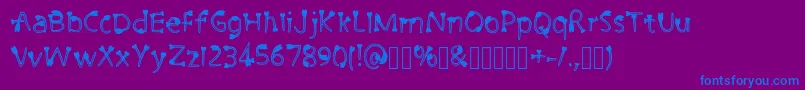 Czcionka CutiePie3 Regular – niebieskie czcionki na fioletowym tle