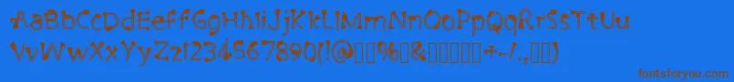 CutiePie3 Regular-Schriftart – Braune Schriften auf blauem Hintergrund