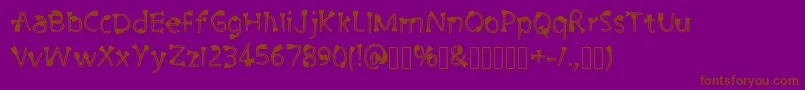 フォントCutiePie3 Regular – 紫色の背景に茶色のフォント