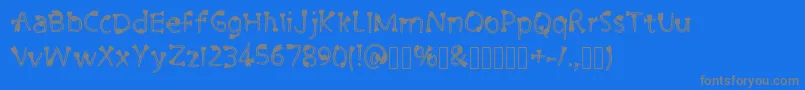 フォントCutiePie3 Regular – 青い背景に灰色の文字