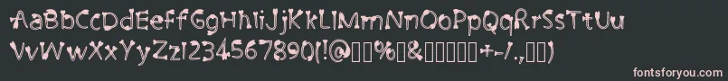 CutiePie3 Regular-fontti – vaaleanpunaiset fontit mustalla taustalla
