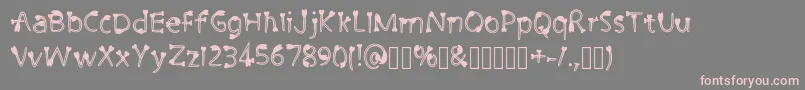 CutiePie3 Regular-Schriftart – Rosa Schriften auf grauem Hintergrund