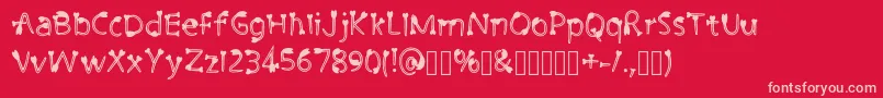 フォントCutiePie3 Regular – 赤い背景にピンクのフォント