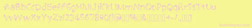 CutiePie3 Regular Font – Pink Fonts on Yellow Background