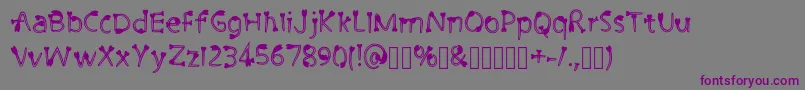 Шрифт CutiePie3 Regular – фиолетовые шрифты на сером фоне