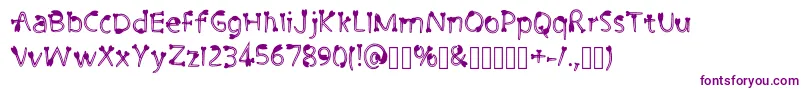 CutiePie3 Regular Font – Purple Fonts on White Background