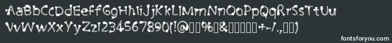 CutiePie3 Regular-fontti – valkoiset fontit mustalla taustalla