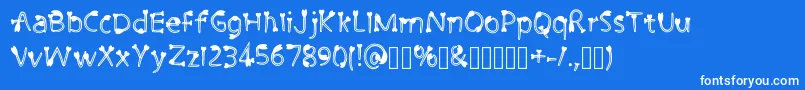 CutiePie3 Regular-Schriftart – Weiße Schriften auf blauem Hintergrund