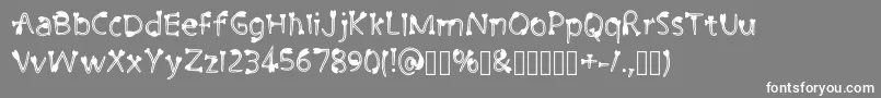 Шрифт CutiePie3 Regular – белые шрифты на сером фоне
