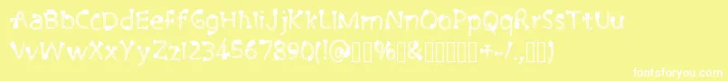 CutiePie3 Regular-fontti – valkoiset fontit keltaisella taustalla