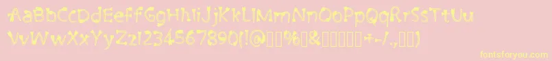 CutiePie3 Regular-fontti – keltaiset fontit vaaleanpunaisella taustalla
