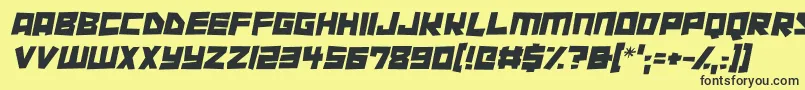 Cutout City Italic Font – Black Fonts on Yellow Background