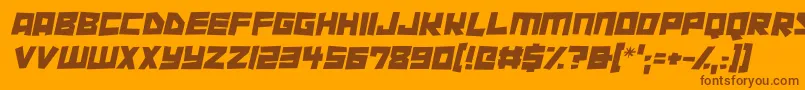 Cutout City Italic Font – Brown Fonts on Orange Background