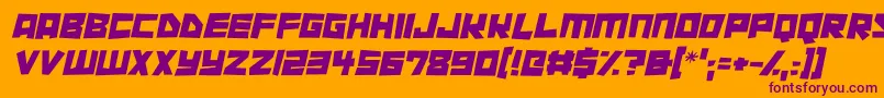 Cutout City Italic Font – Purple Fonts on Orange Background