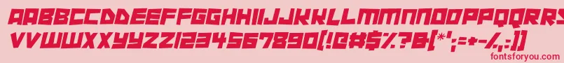 Cutout City Italic Font – Red Fonts on Pink Background