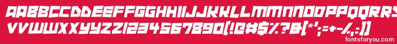 Cutout City Italic Font – White Fonts on Red Background
