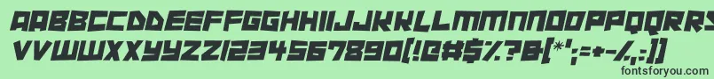 Czcionka Cutout City Italic – czarne czcionki na zielonym tle