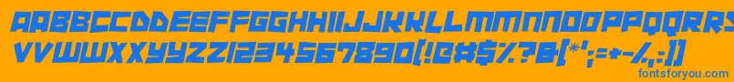 Cutout City Italic Font – Blue Fonts on Orange Background