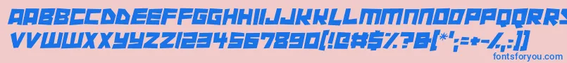 Cutout City Italic Font – Blue Fonts on Pink Background