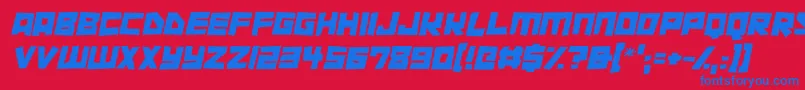 Cutout City Italic Font – Blue Fonts on Red Background