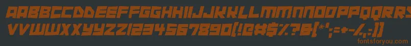 フォントCutout City Italic – 黒い背景に茶色のフォント