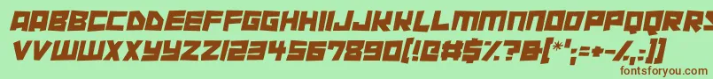 Cutout City Italic Font – Brown Fonts on Green Background