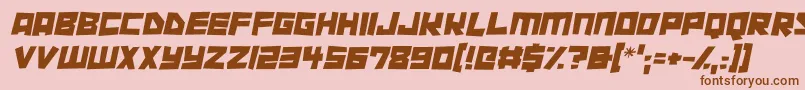 Police Cutout City Italic – polices brunes sur fond rose