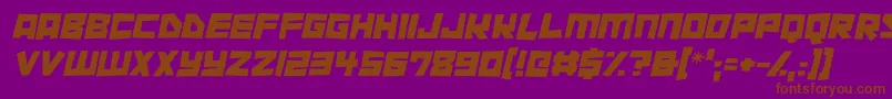 Шрифт Cutout City Italic – коричневые шрифты на фиолетовом фоне
