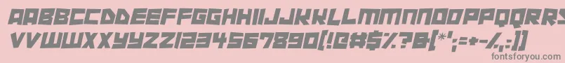 Cutout City Italic-fontti – harmaat kirjasimet vaaleanpunaisella taustalla