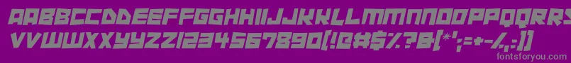 Cutout City Italic-Schriftart – Graue Schriften auf violettem Hintergrund