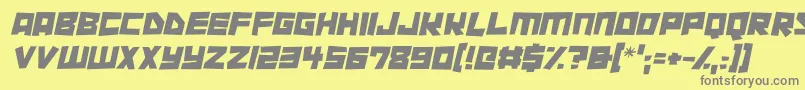 Cutout City Italic Font – Gray Fonts on Yellow Background