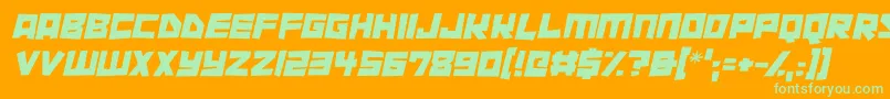 Cutout City Italic Font – Green Fonts on Orange Background